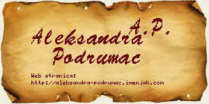Aleksandra Podrumac vizit kartica